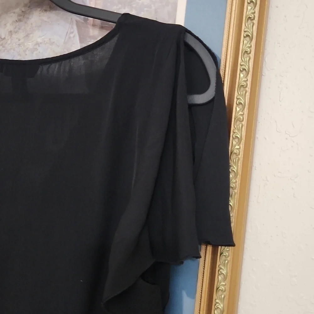 Sexy Y2K 100%Silk Black Waist Defined Size Medium Sexy Flirty Feminine Whimsical - Picture 9 of 12